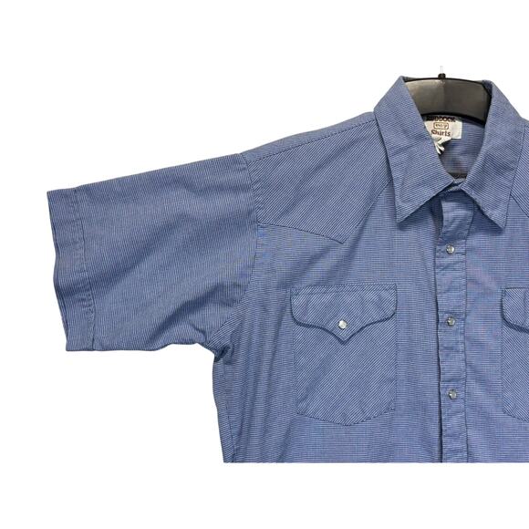 Ruddock Women's Western Pearl Snap Shirt Blue Short Sleeve Size M Preowned - Picture 7 of 11